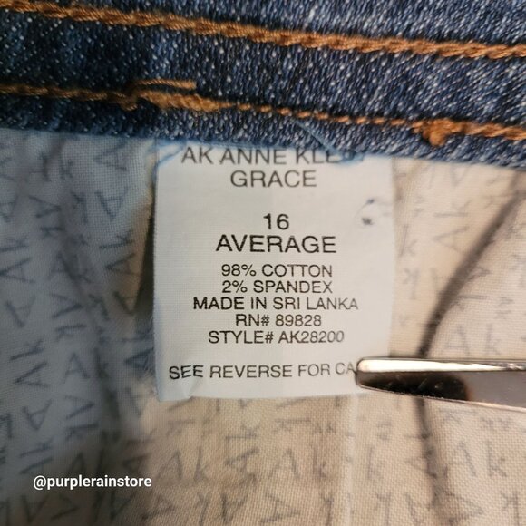 Anne Klein Jeans Sz 16 High Rise Bootcut Button Flap Medium Wash Stretch Denim - Picture 6 of 13